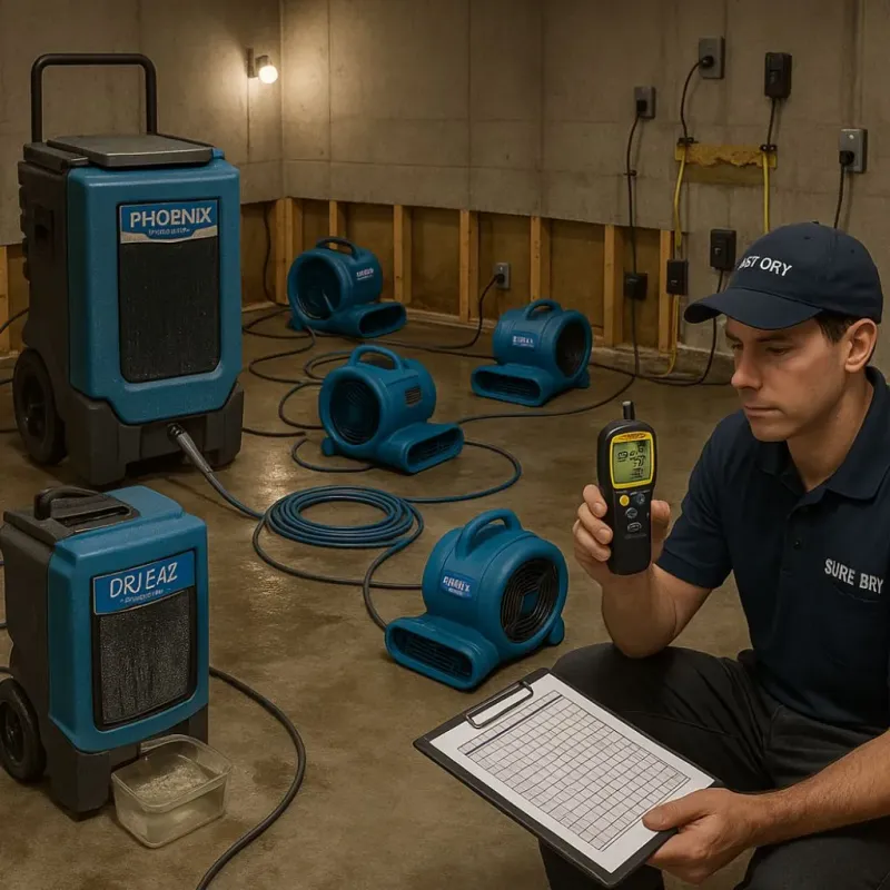 Structural Drying and Dehumidification process in Mascotte, FL